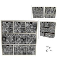 Porta Oggetti Cassettiera Colonna Con 6 Cassetti Legno Country Chic Arredamento