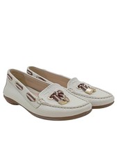 GEOX RESPIRA Mocassino Donna Scarpa Taglia IT 36 bianco stile casual