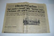 IL RESTO DEL CARLINO 23 luglio 1937 GUGLIELMO MARCONI FUNERALE