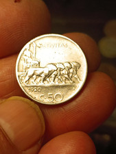 LOTTO MONETE REGNO D'ITALIA 50 Centesimi Lira 4 Leoni  1920 Rigato Mb+ Qbb