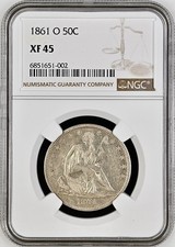 1861 O SEATED LIBERTY HALF
