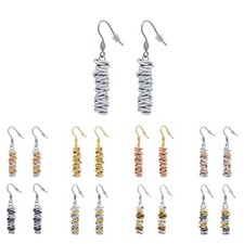 ORECCHINI PENDENTI CON NODINI MARTELLATI IN ALLUMINIO E ACCIAIO FATTI A MANO 