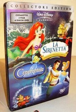 CENERENTOLA + LA SIRENETTA Collector Edition - 4 DVD Walt Disney STEEL BOX NUOVO