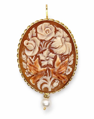 Cammeo corniola oro 14kt perla - oro,