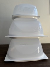 Lotto 3 TUPPERWARE CheeSmart 2 Medium Square 1 Mini Square Cheese Keeper 