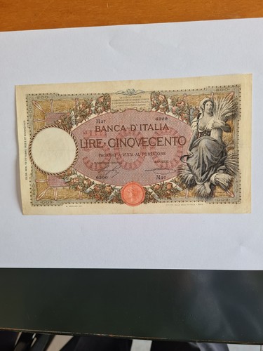 Banconota 500 lire - lire, mietitrice