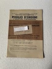 FOGLIO D’ORDINI UNIONE