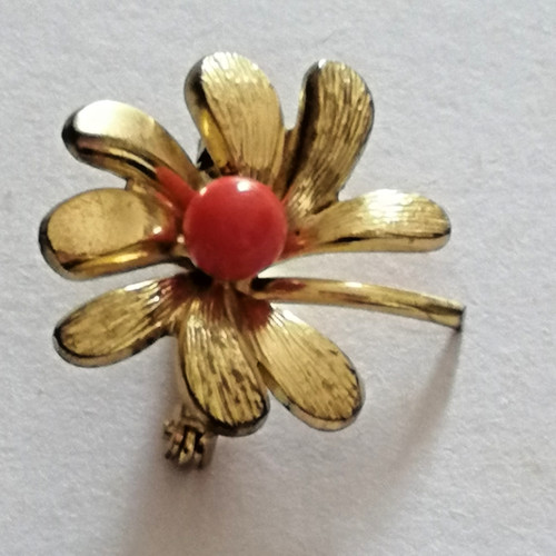 Spilla vintage fiore dorato