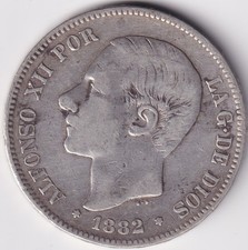 SPAGNA MONETA ALFONSO XII 5