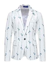 Giacca smoking uomo elegante bianca colorata slim fit bottoni moda uomo GU055