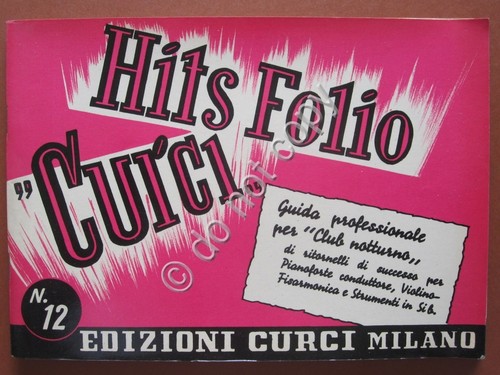 Hits folio curci 1958 - curci, musica