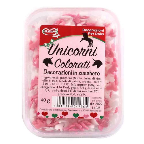 Unicorni zucchero colorati - zucchero,