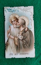 745) SANTINO ITE A JOSEPH! CROMOLITOGRAFIA FUSTELLATA CON IMPRIMATUR DEL 1898.