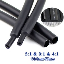 Tubo termoretraibile nero 2:1