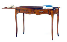 SCRITTOIO SCRIVANIA IN LEGNO FINITURA NOCE 2 CASSETTI C/TIRETTO x CAMERETTA 255