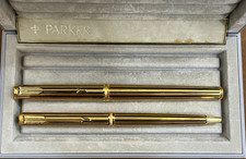 Penne Parker, biro in vermeil e stilo vermeil con pennino in oro 18Kt, vintage