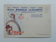 Cartolina Pubblicitaria Aquila Lazzaretti Roma Automobili Ciclismo Bicicletta