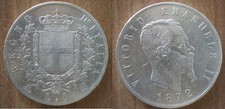 Moneta argento Italia 5 lire