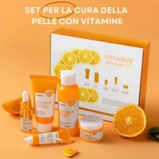 Set Skincare Vitamina C 5 Pezzi – Tonico Siero Occhi Crema Viso Regalo Donna