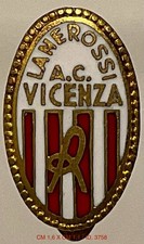 CALCIO LANEROSSI A.C. VICENZA DISTINTIVO FOOTBALL CLUB PRODUTTORE LORIOLI