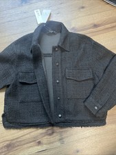 ZARA Black Button Up Front