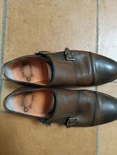 SCARPE DA UOMO FATTE A MANO IN PELLE Marrone Sfumato TG 7 e1/2