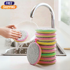 5 pz Pastiglie Bifacciali Spazzola Piatti Spugna Lavaggio Utensili Pulizia Cucina