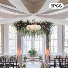 Tende da soffitto per matrimoni 6 pezzi sfondo voile trasparente tendaggio decorazione bianco