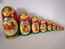 Set 9 Matrioske Legno Dipinte