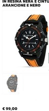 orologio sector expander 90 colore nero e arancio, quadrante nero argento, bianc