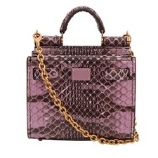 Dolce & Gabbana pelle Serpente Borsa Tracolla Sicily 62 Micro Rosa Fucsia 11632