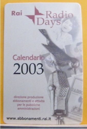 Calendarietto rai radio days - rai,
