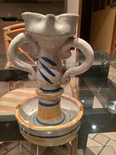 Antica lucerna olio rurale in maiolica grottaglie