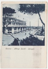 RICCIONE - RIMINI - ALBERGO SAVIOLI - SPIAGGIA - VIAGG. 1952 -16302-