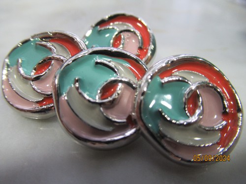 Chanel buttons silver cc - 4,