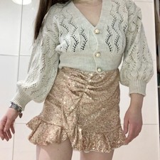 GONNA DONNA PAILLETTES STRASS ORO BALZE ELASTICA TG UNICA 