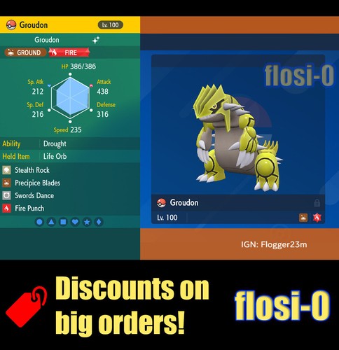 6iv shiny groudon - shiny, pokemon