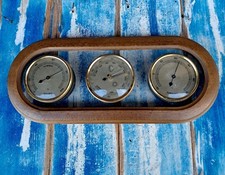 Stazione Barometrica Vintage Barometro Igrometro Termometro Da Parete In Legno