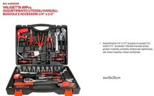 valigetta con utensili 89Pcs. ASSORTIMENTO UTENSILI MANUALI, BUSSOLE 1/4 e 1/2