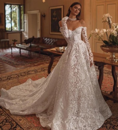 Vintage sexy ivory line lace - ivory, a-line