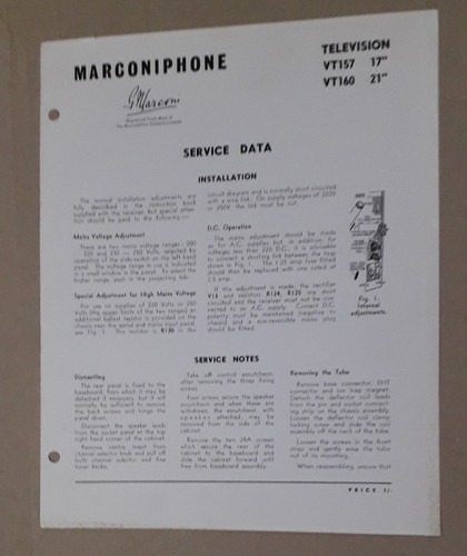 Marconiphone vt157 vt160 - marconiphone,
