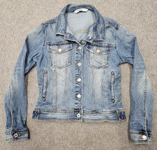 Giacca denim donna Zara Basic taglia S manica lunga con bottoni invecchiato