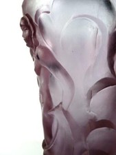 Vaso in vetro alessandrite ceco ART DECO ° Tre grazie erotiche Johann Uman Boemia