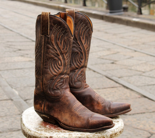 Stivale pelle texano - pelle, vintage