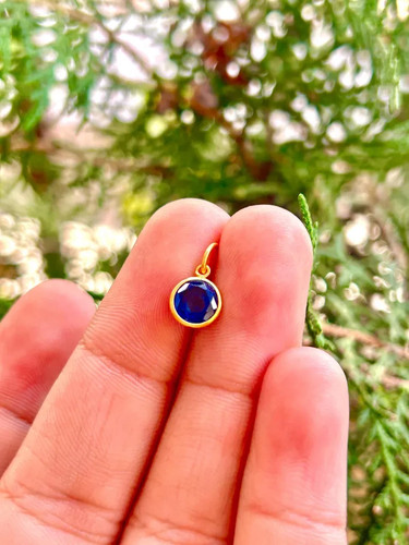 Charm pera zaffiro blu - charm, creato