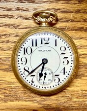 Orologio da tasca Waltham, misura 16, 9 gioielli. Ottimo cavallo da lavoro funzionante!