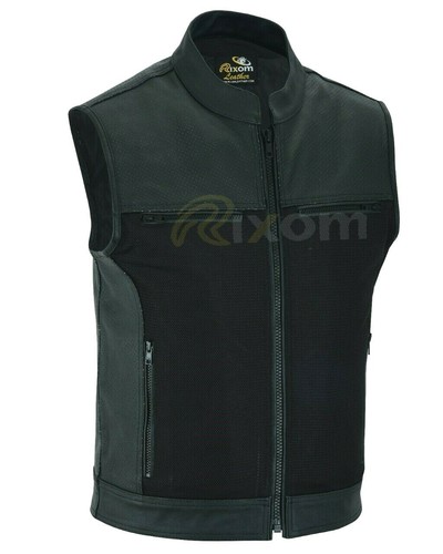 Gilet pelle motociclista - gilet,