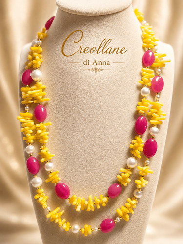 Collana doppio filo - , corallo