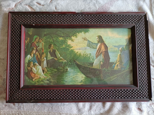 Quadro sacro con cornice - , a