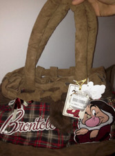 Borsa donna,  FIX DESIGN, BRONTOLO,marrone,rosso,tartan,quadretti, 7 nani